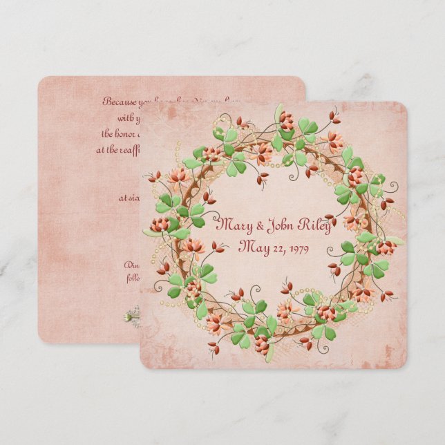 Wedding Wreath Vow Renewal Invitation (Front/Back)