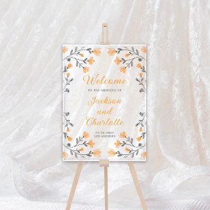 Wedding Yellow Wildflowers Transparent Welcome Acrylic Sign