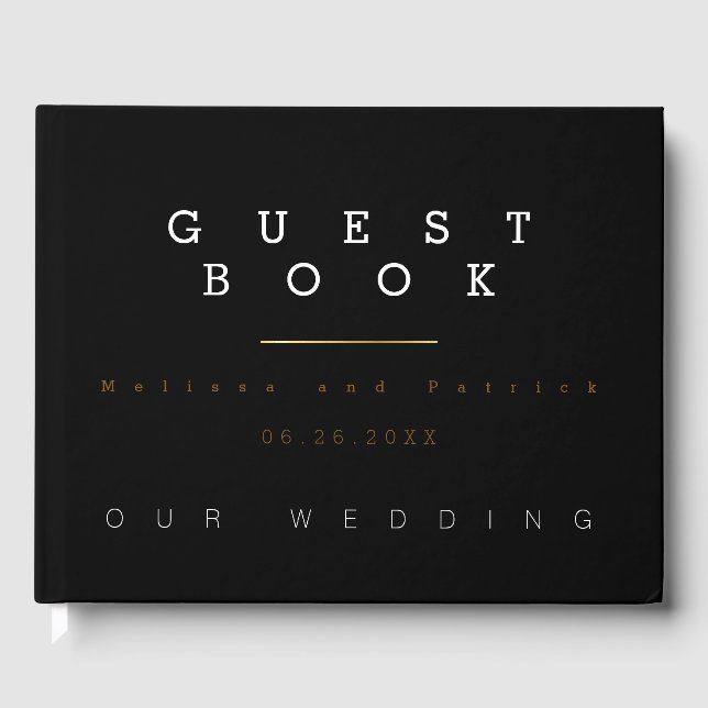 weddingbook, a modern & black guests book (Front)