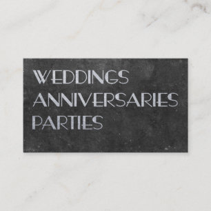 Weddings, Anniversaries, Parties Silver / Slate Business Card
