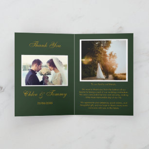 Weddings Green Personalised Thank You Cards