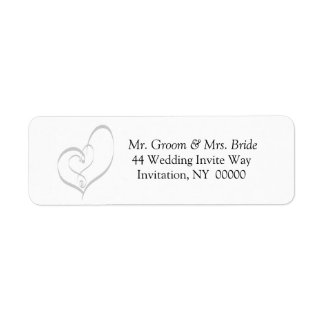 Weddings Invitation Hearts Return Address Label