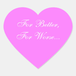 Weddings Invite Fuchsia Pink Heart Sticker