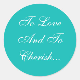 Weddings Invite Robin Egg Blue Classic Round Sticker