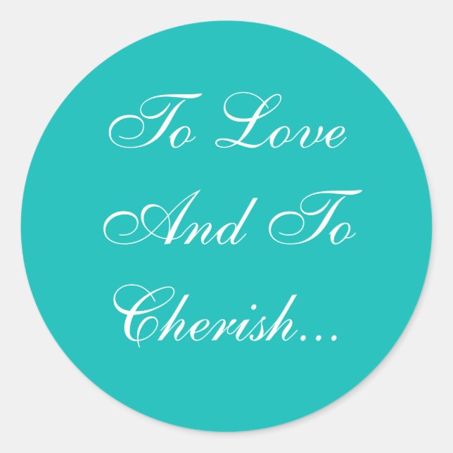 Weddings Invite Robin Egg Blue Classic Round Sticker (Front)