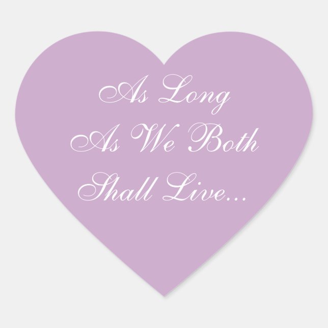 Weddings Invites Lilac Heart Sticker (Front)