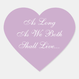 Weddings Invites Lilac Heart Sticker