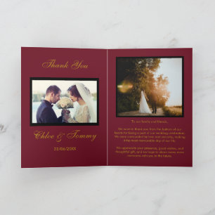 Weddings Red Personalised Thank You Cards