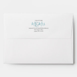 Weddings Return Address Envelopes Turquoise Blue