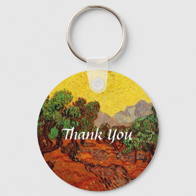 Weddings,Vincent van Gogh Olive Trees Key Ring (Front)
