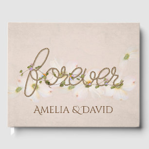 Weddjng Forever Rope and Flowers Guest Book