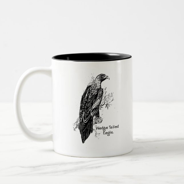 Wedge Tailed Eagle. Two-Tone Coffee Mug (Left)