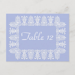 Wedgewood Blue 1 Wedding Reception Table Numbers Postcard