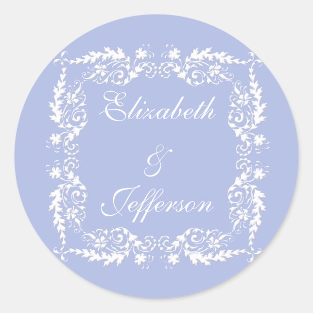 Wedgewood Blue 2 Wedding Envelope Seal / Sticker (Front)
