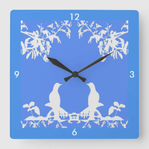 Wedgewood Clock - White Birds on Blue 4 Home
