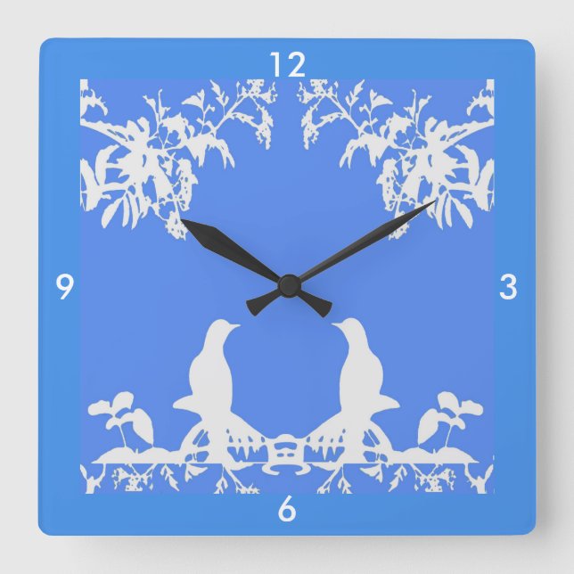 Wedgewood Clock - White Birds on Blue 4 Home (Front)