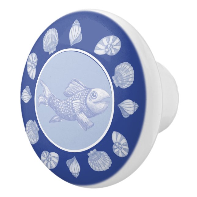 Wedgewood Fish and Shells Ceramic Knob (Right)