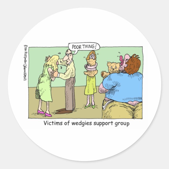 Wedgie Support Group Cartoon Gifts & Collectibles Classic Round Sticker (Front)