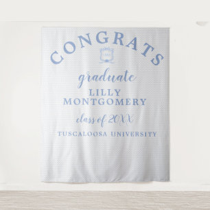 Wedgwood Monogram Graduation Photo Backdrop Tapestry