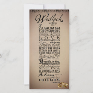 Wedlock Marriage Wedding Original Poem