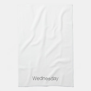 "Wednesday" black white minimalist Tea Towel