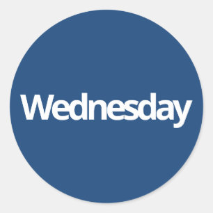 Wednesday day planning supplies simple navy white classic round sticker