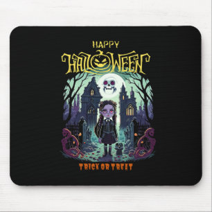 Wednesday Halloween Costume Outfit For Kids And Pa Mouse Mat