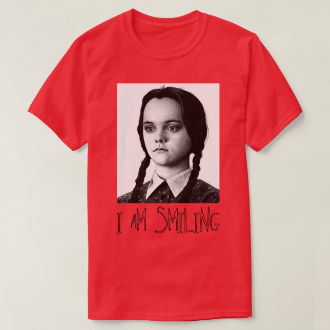 Wednesday Im Smiling Halloween Goth Aesthetic T-Shirt (Design Front)
