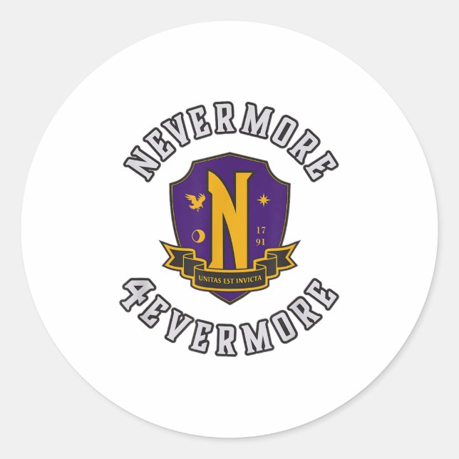 Wednesday - Nevermore 4evermore _1  Classic Round Sticker (Front)