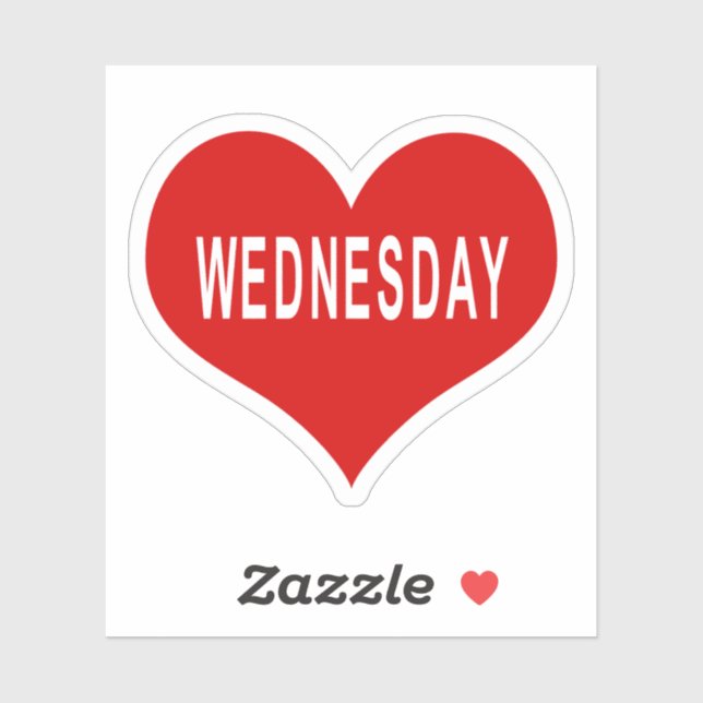 WEDNESDAY Red Love Heart Vinyl Sticker (Sheet)