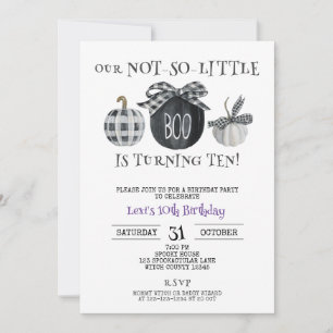 Wednesday theme, Halloween 10th Birthday Invitation
