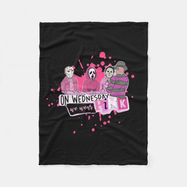 Weds. We Wear Nk Horror Villain Halloween Oct. Sok Fleece Blanket (Front)