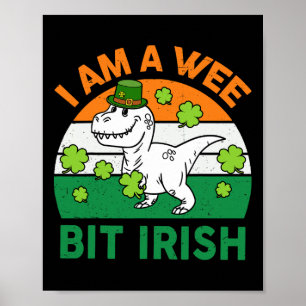 Wee Bit Irish St Patrick Day Dinosaur Toddler Boy Poster