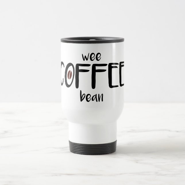 Wee Coffee (One) Bean - White Travel/Commuter Cup (Center)