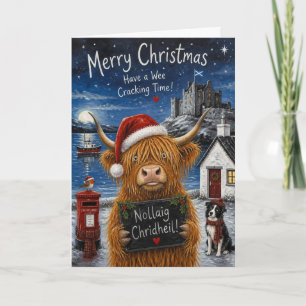 Wee Cracking Highland Cow Christmas Card