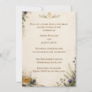 Wee Dram Highland Scottish Wedding Invitation