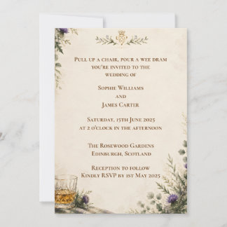 Wee Dram Highland Scottish Wedding Invitation