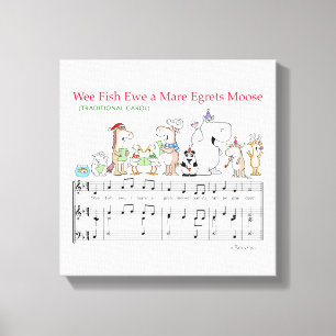 WEE FISH EWE A MARE EGRETS MOOSE Sandra Boynton Canvas Print