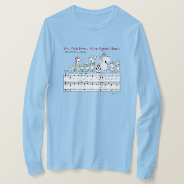 WEE FISH EWE A MARE EGRETS MOOSE Sandra Boynton T- T-Shirt (Design Front)