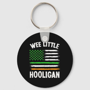 Wee Little Hooligan Fun St Patrick's Day Shamrock  Key Ring