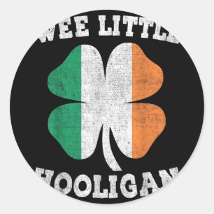 Wee Little Hooligan Funny St Patricks Day Teen Boy Classic Round Sticker