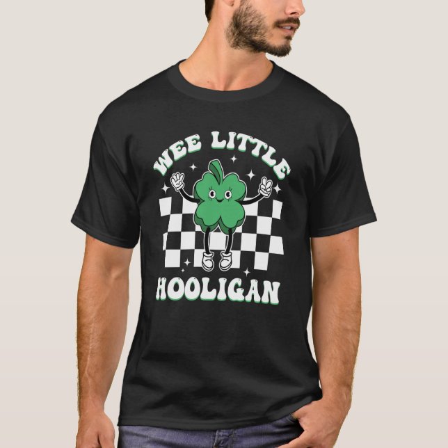 Wee Little Hooligan Groovy St Patrick's Day Boys G T-Shirt (Front)