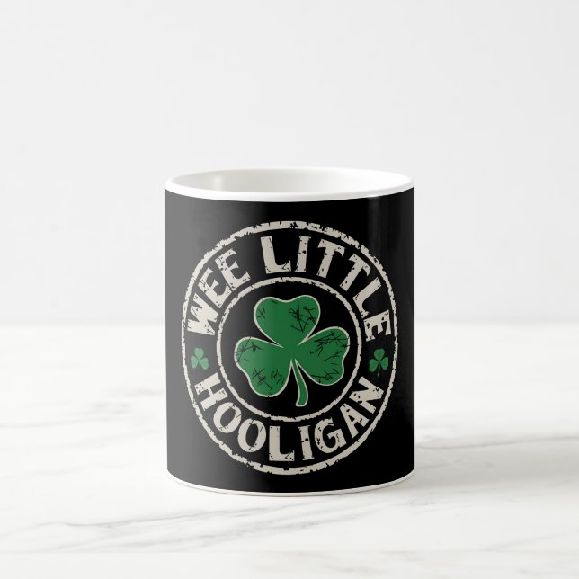 Wee Little Hooligan Shamrock St Patrick's Day Coffee Mug (Center)