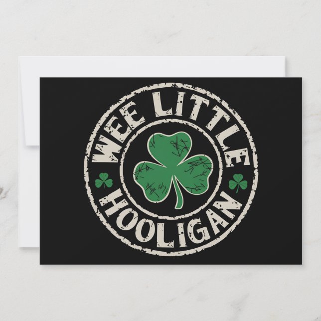 Wee Little Hooligan Shamrock St Patrick's Day Invitation (Front)
