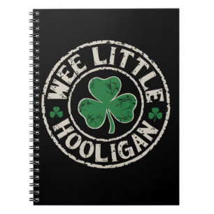 Wee Little Hooligan Shamrock St Patrick's Day Notebook