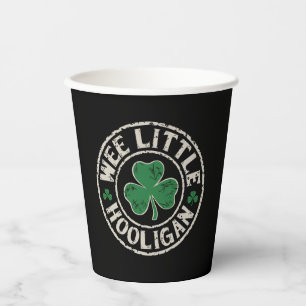 Wee Little Hooligan Shamrock St Patrick's Day Paper Cups