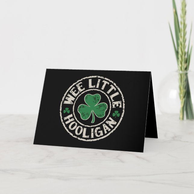 Wee Little Hooligan Shamrock St Patrick's Day Thank You Card (Front)