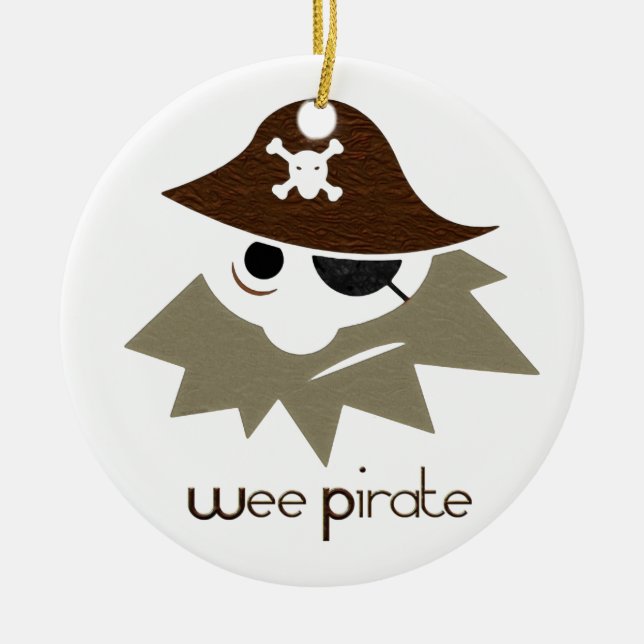 Wee Pirate Ceramic Tree Decoration (Front)