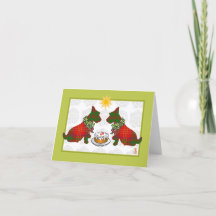 Wee Scottie Dogs Christmas Holiday Card