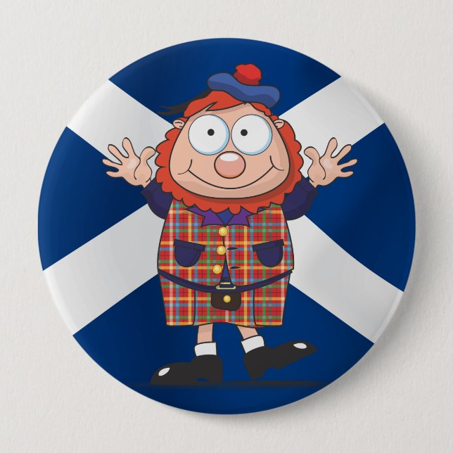 Wee Scottish guy 10 Cm Round Badge (Front)